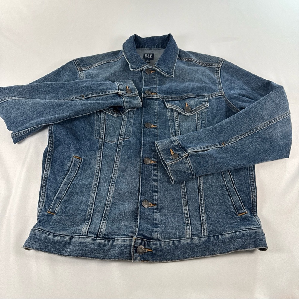 Gap Trucker Jean Jacket Women's Size XS Faded Medium‎ Wash Denim Oversized